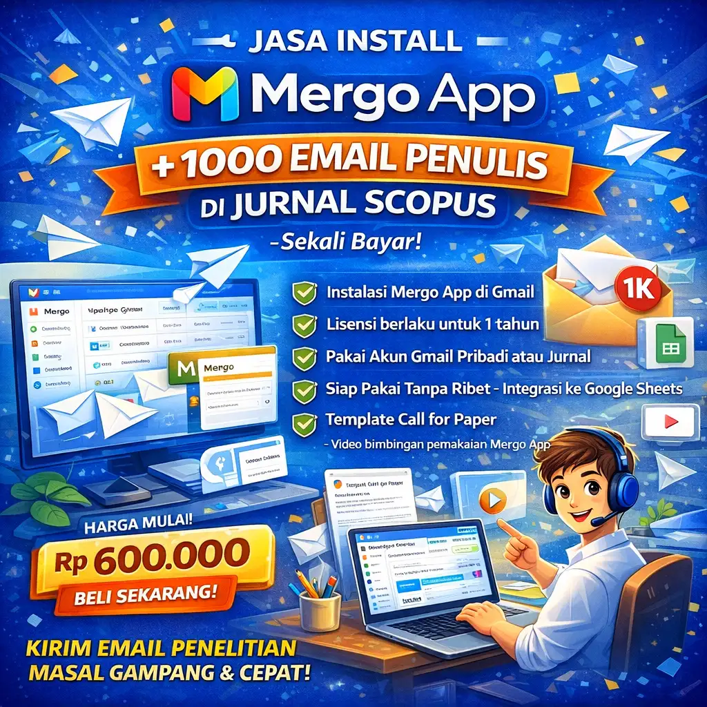 Mergo App + 1000 Email Penulis dari Scopus