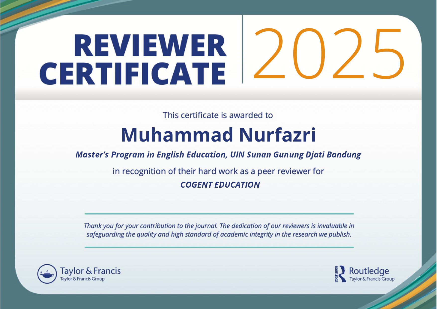 Reviewer Jurnal Cogent Education