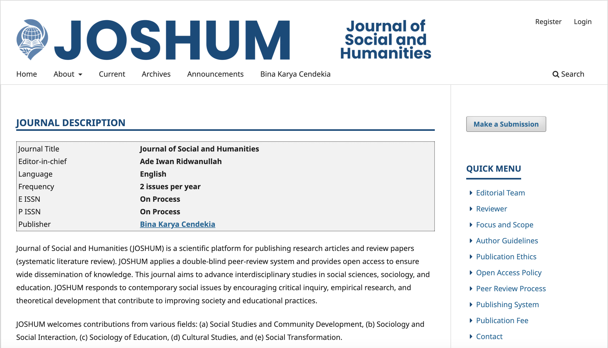 Journal of Social and Humanities