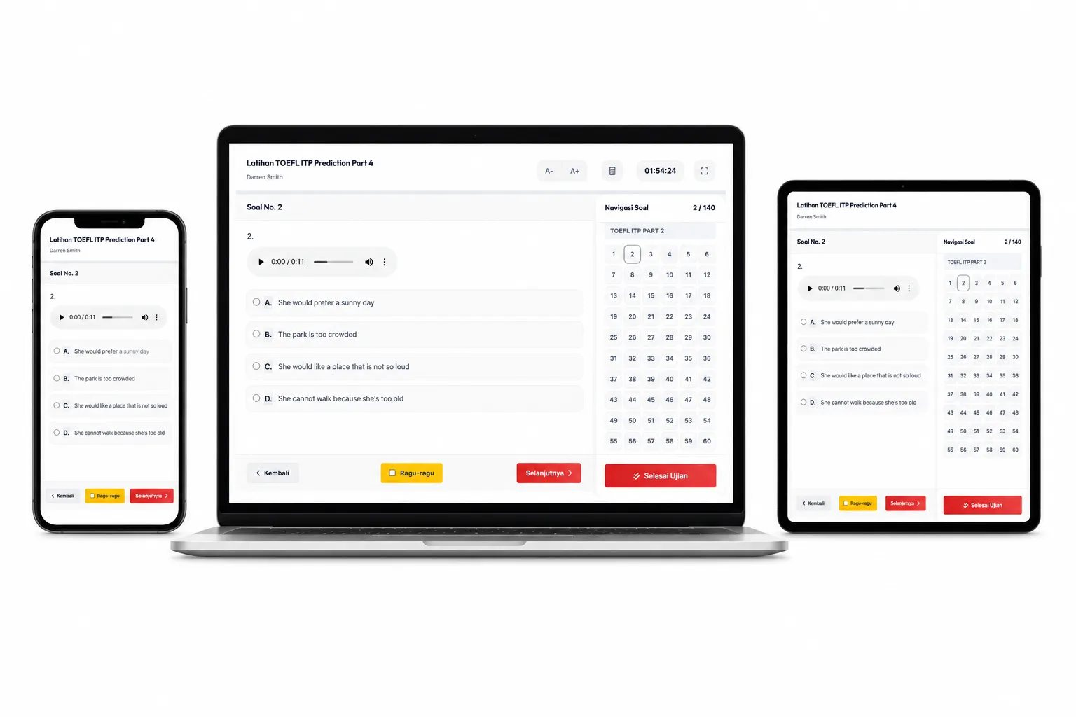 Platform Ujian Online untuk TOEFL, UTBK, CPNS, PPPK, dan Berbagai Try Out Modern